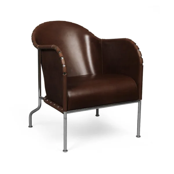 Källemo Bruno Sessel Kernleder 9208 Zigarrenbraun-Chrom