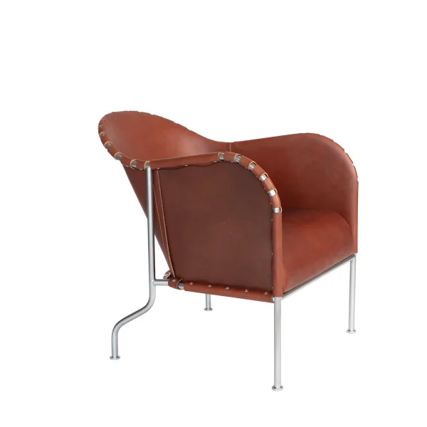 Källemo Bruno Sessel Leder braun vintage-chrome
