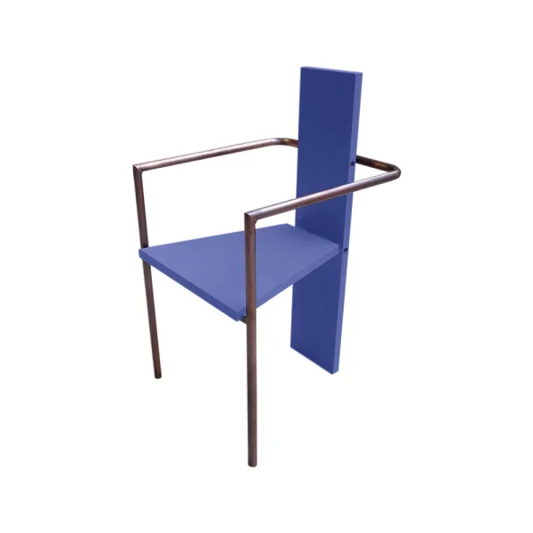 Källemo Concrete Armstuhl Blau-kupferfarbenes Stativ
