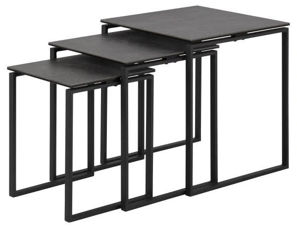 Kamma Einschubtische Set mit 3 Stk. schwarz.