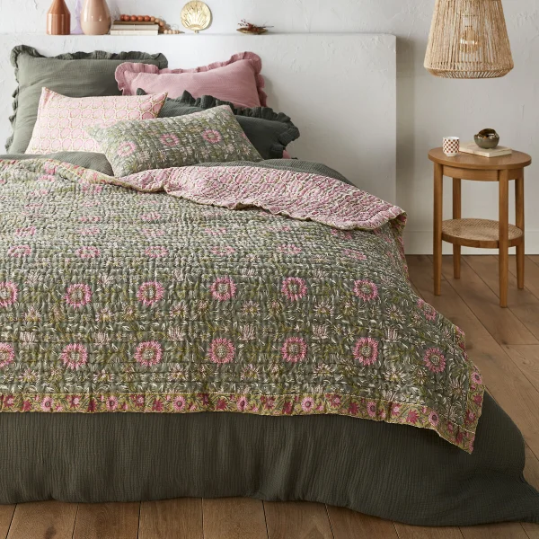 Kantha-steppdecke Casaluce Aus Baumwoll-voile 150 x 150 cm