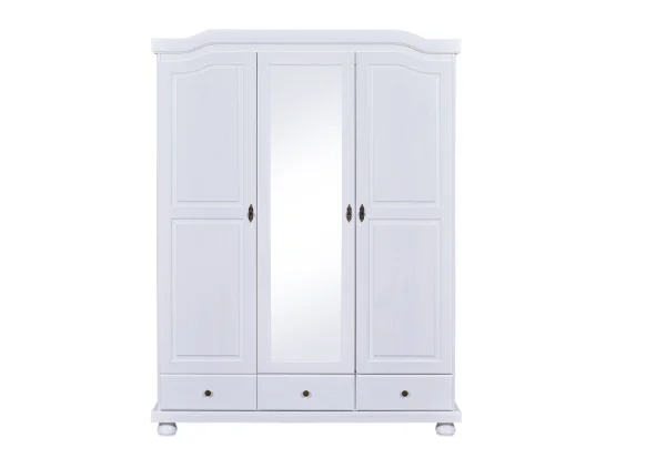 Kapco Kleiderschrank 2 Türen, 1 Spiegeltür, 3 Schubladen, weiss.