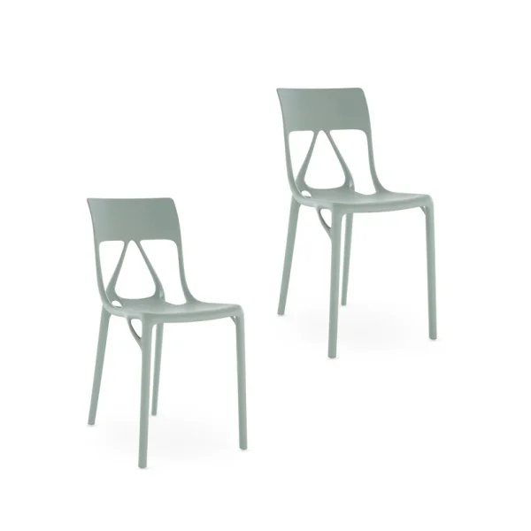 Kartell - A.I. Lite Stühle, grün Höhe 80 cm, 2er Set