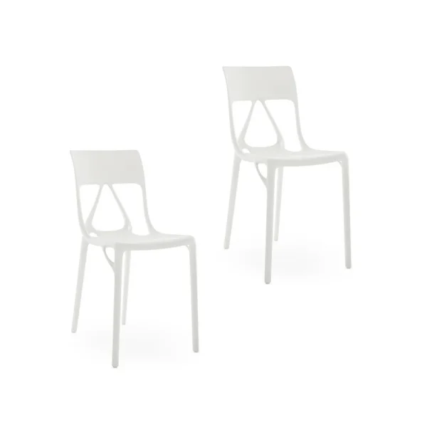 Kartell - A.I. Lite Stühle, weiß, Höhe 80 cm, 2er Set