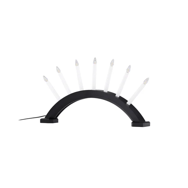 Kebnekaise Adventsleuchter elektrisch 7 Lichter schwarz.