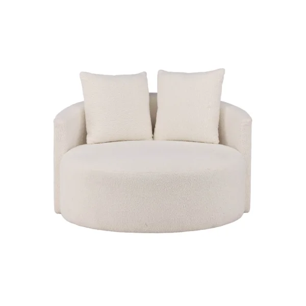 Kelso Sofa Ø116cm 2 Personen teddy weiß.