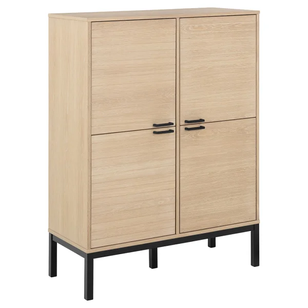 Kensington Vitrinenschrank 4 Türen 6 Regale Weiß.