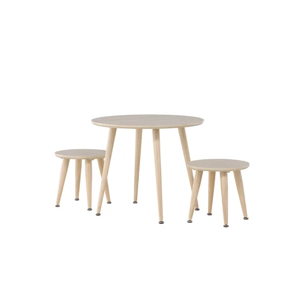 Kids Essgruppe für Kinder 1 Tisch, 2 Hocker whitewash.