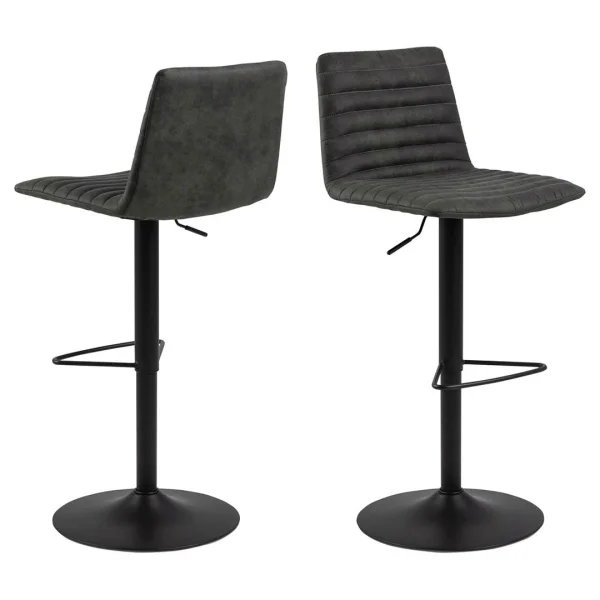 Kimmy Barhocker grau, schwarz.