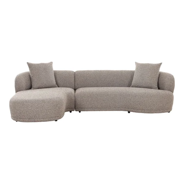 Kingston Sofa Mit 2 Kissen, linksdrehend braun.