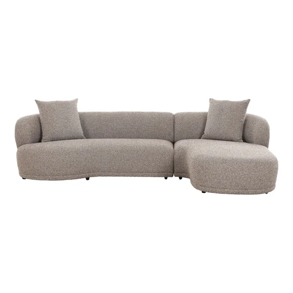 Kingston Sofa Mit 2 Kissen, rechtsdrehend braun.