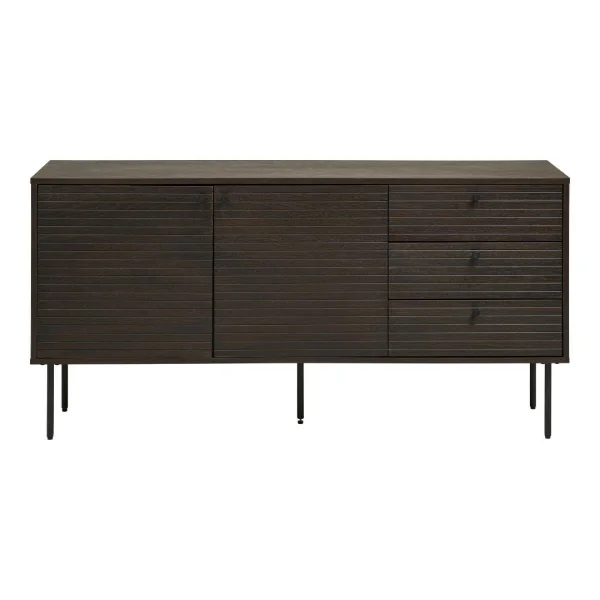 Klara Sideboard 2 Türen, 3 Schubladen Echtholzfurnier smoked.