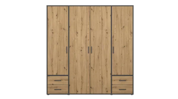 Kleiderschrank Artisan Eiche - grau - 187 cm - rauch - VOYAGER