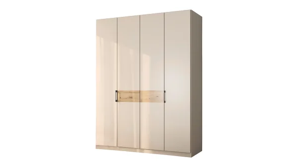 Kleiderschrank beige Artisan Eiche 181 cm 4-türig - rauch - VERSITY