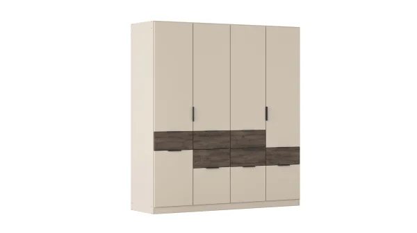 Kleiderschrank beige - Atlantik Eiche - 181 cm - rauch - MATSTA