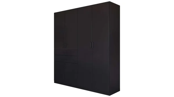 Kleiderschrank grau metallic - 181 cm - rauch - MAIKA