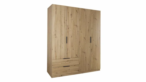 Kleiderschrank mit Schubladen 4-türig Eiche 162 cm - ESPRESSO