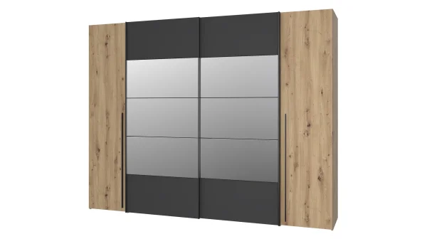 Kleiderschrank mit Spiegel - Artisan Eiche - 270 cm - RAYONG