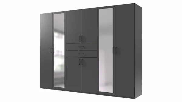 Kleiderschrank mit Spiegel - graphit - 270 cm - DILLINGEN