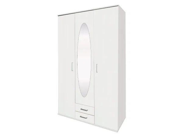 Kleiderschrank mit Spiegel - weiß - 120 cm - POWER