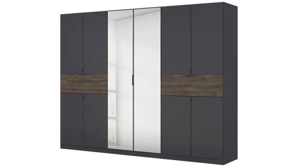 Kleiderschrank Spiegel 271 - grau - Eiche - rauch - TICAO