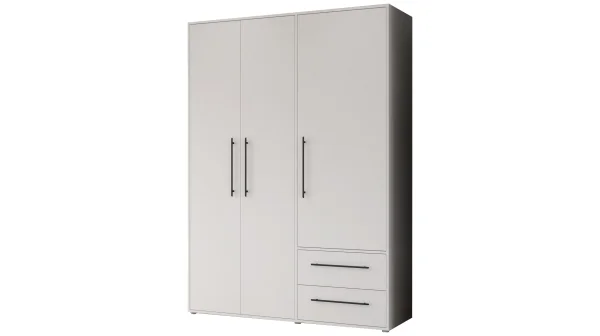Kleiderschrank weiß - 144 cm - 3 Türen - MOKKARIS