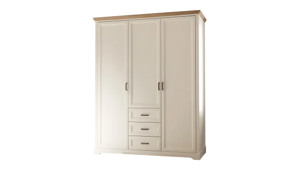 Kleiderschrank weiß Anderson Pinie 164 cm 3-türig - JASMIN