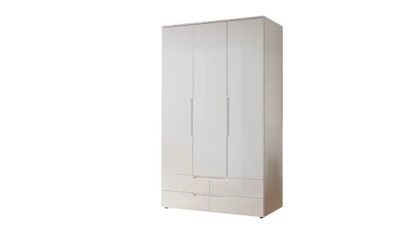 Kleiderschrank weiß hochglanz 126 x 208 cm 3-türig - SPICE