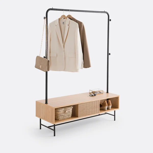 Kleiderständer/garderobe Tybo, Eisen Und Eichenfurnier