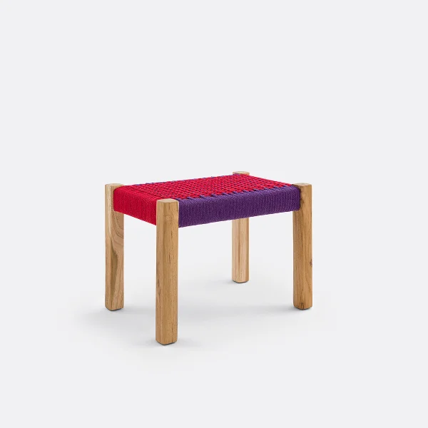 Kleine Bank Keltan, Teak Massiv Und Baumwollschnur