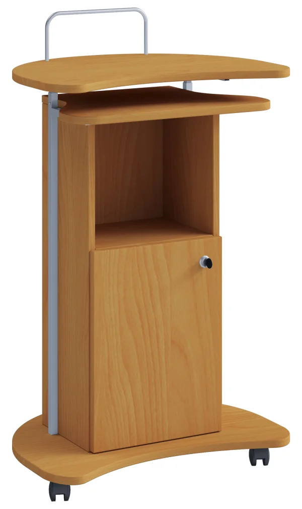 Komil Schreibtisch , höhenverstellbarer Schreibtisch 1 Fach und 1 Tür Buche dekor.