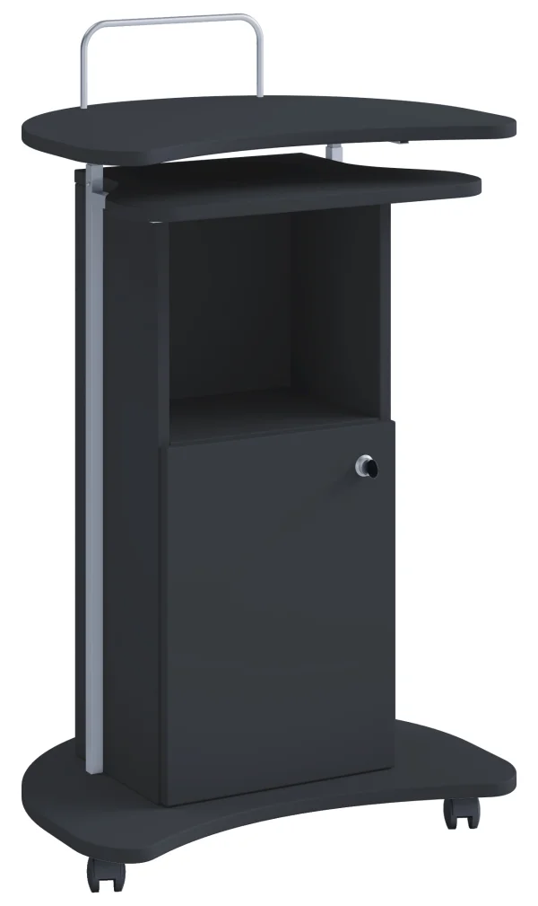 Komil Schreibtisch , höhenverstellbarer Schreibtisch 1 Fach und 1 Tür schwarz.