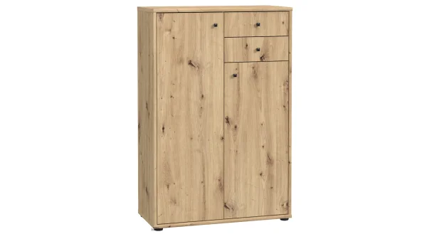 Kommode Artisan Eiche 74 cm 2-türig 2 Schubladen - TEMPRA