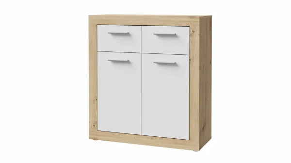 Kommode Artisan Eiche - weiß 83 x 92 cm 2-türig - BACCIO