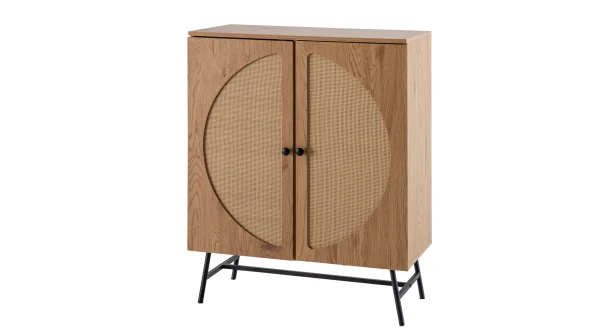 Kommode Eiche Holzdekor - Polyrattan 80 cm x 39 cm - RATVAN
