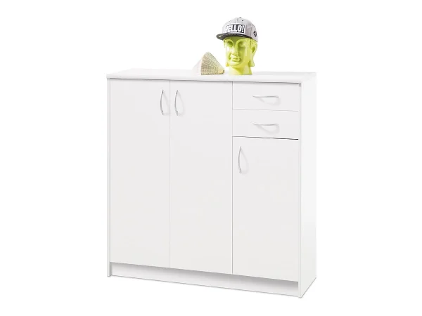 Kommode mit 2 Schubladen weiß 109 cm - OPTIMUS