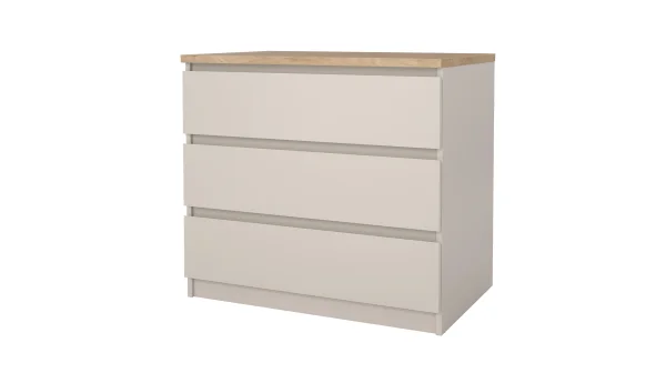 Kommode mit 3 Schubladen beige - Jackson Hickory 77 cm - NAIA