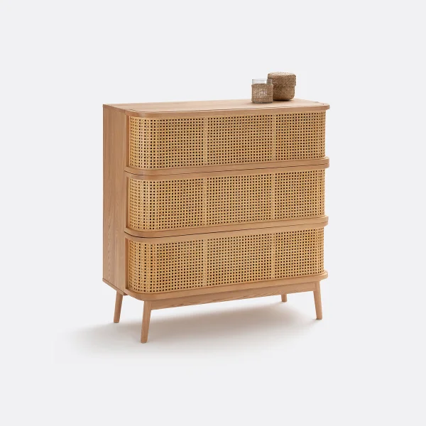 Kommode Mit 3 Schubladen, Rattan, Laora