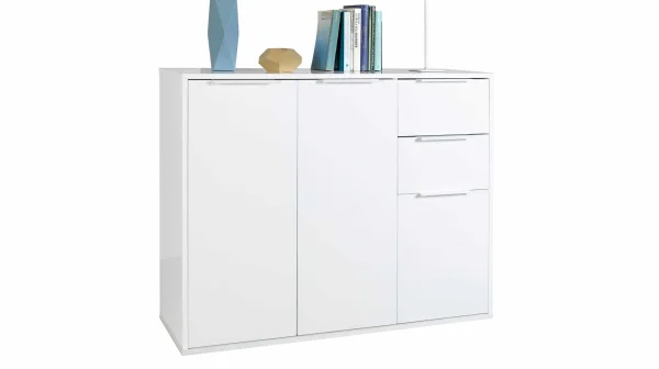 Kommode mit Schubladen weiß hochglanz 106 x 88 cm - ESPRESSO