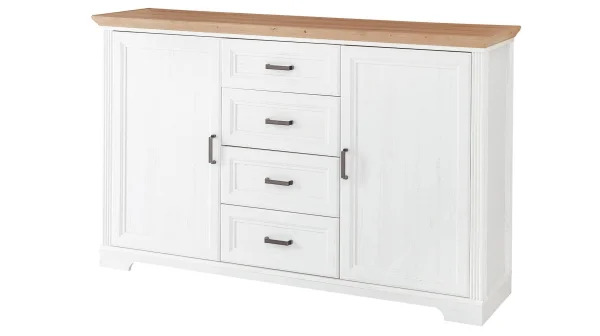 Kommode Pinie weiß - Artisan Eiche - 165 cm - 2-türig - JASMIN