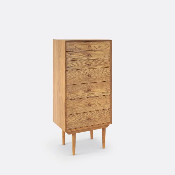 Kommode Quilda Mit 7 Schubladen, Vintage-stil