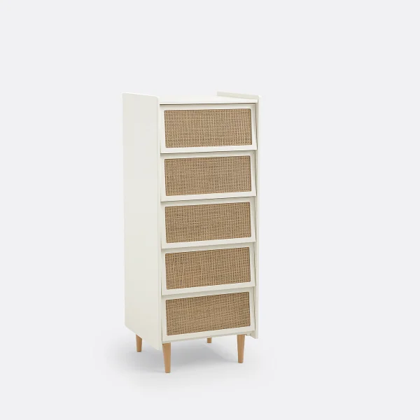 Kommode Taga Mit 5 Rattanschubladen