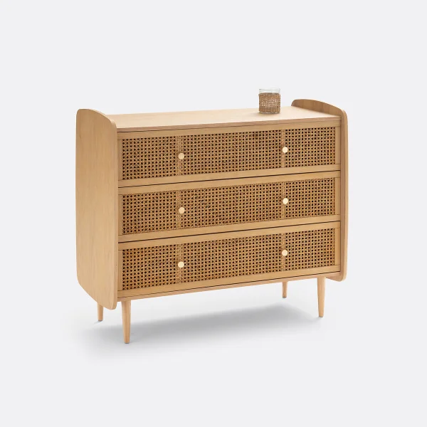 Kommode Tempa Mit 3 Rattanschubladen