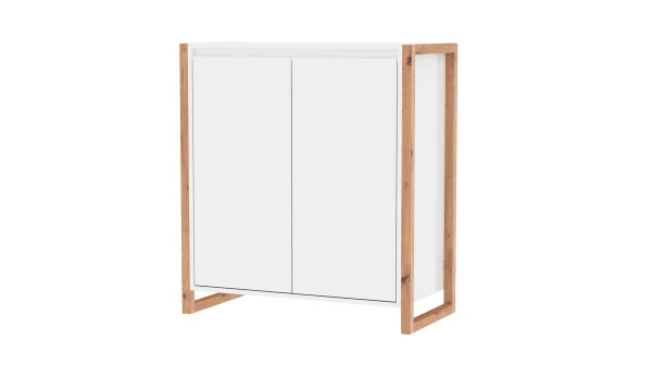 Kommode weiß Artisan Eiche 2-türig 80 x 40 cm - DENVER