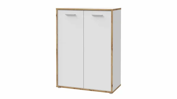 Kommode weiß - Artisan Eiche 85 x 115 cm 2-türig - KEFLAVIK