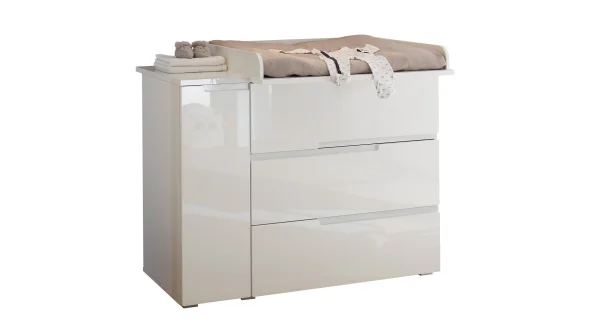 Kommode Wickelkommode weiß hochglanz 120 cm - SPICE