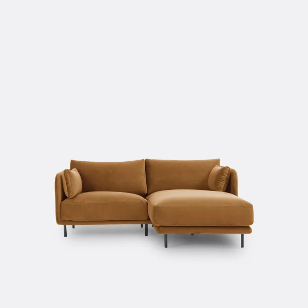Kompaktecksofa Mit Ecke Rechts Victor, Samt