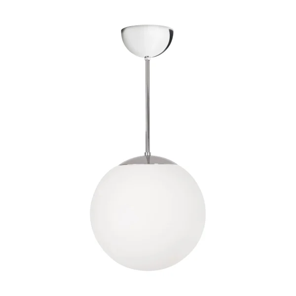 Konsthantverk Funkis Glob Pendelleuchte White-chrome Ø20 cm