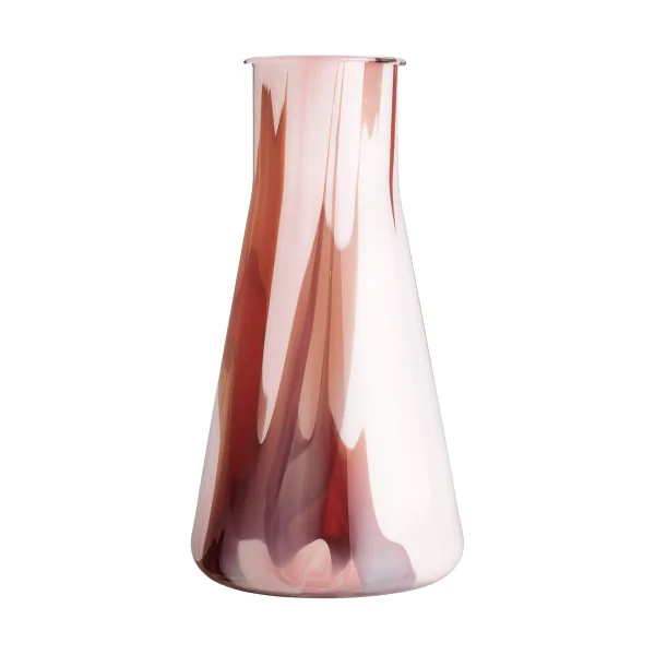 Kosta Boda Lab Erlenmeyer Vase 30,5 cm Rot-weiß-rosa