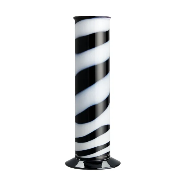 Kosta Boda Laborzylinder Vase 30 cm Schwarz-weiß